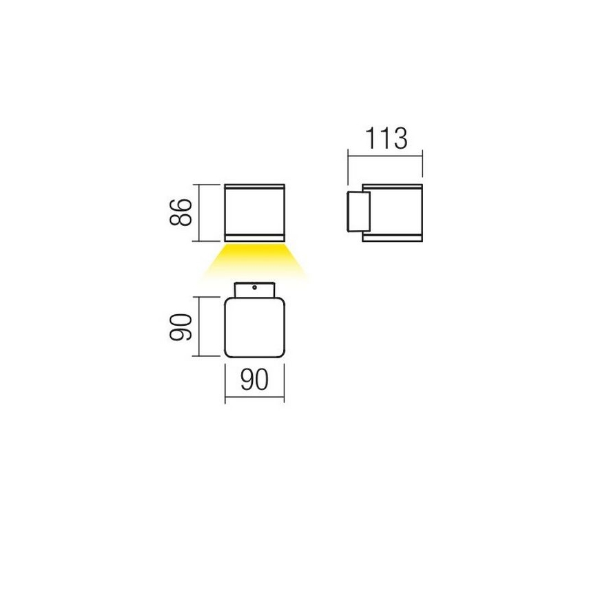 Redo 9069 - LED välisseinavalgusti BETA LED/6W/230V 3000K IP54 antratsiit