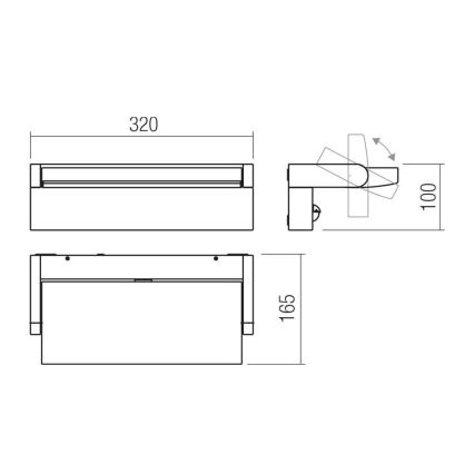 Redo 90715 - LED välisseinavalgusti FLIP LED/40W/230V 3000/4000/5000K CRI 90 IP54 antratsiit
