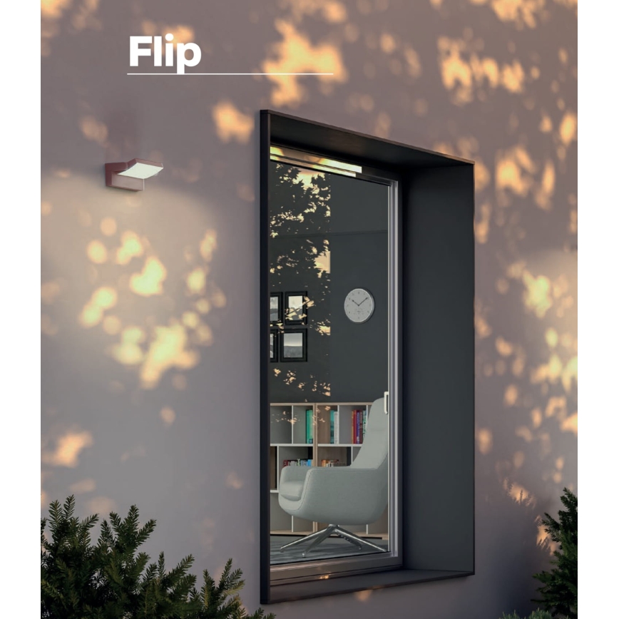 Redo 90716 - LED-välisseinavalgusti FLIP, 40W, 230V, 3000/4000/5000K, CRI 90, IP54, pruun