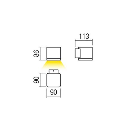 Redo 9080 - LED välisseinavalgusti BETA LED/6W/230V 3000K IP54 pruun