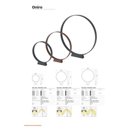 Redo 91066 - LED välisvalgusti ONIRO LED/15W/230V 3000K 49,5 cm CRI 90 IP65 antratsiit