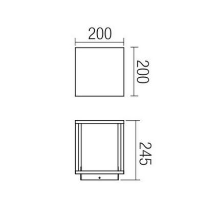 Redo 9109 - Välisvalgusti VITRA 1xE27/15W/230V IP54 must