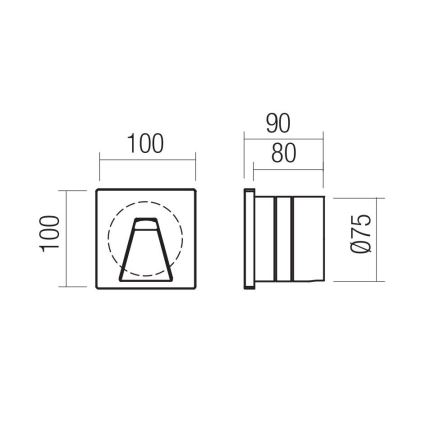Redo 91195 - LED välisorientatsioonivalgusti BAST LED/2,5W/230V 3000K CRI 90 IP65 hall