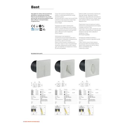 Redo 91196 - LED suunav välisvalgusti BAST LED/2,5W/230V 3000K CRI 90 IP65 antratsiit