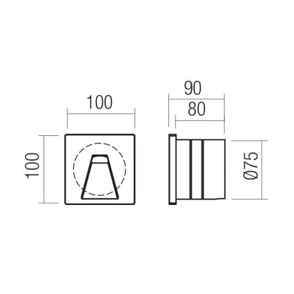 Redo 91196 - LED suunav välisvalgusti BAST LED/2,5W/230V 3000K CRI 90 IP65 antratsiit