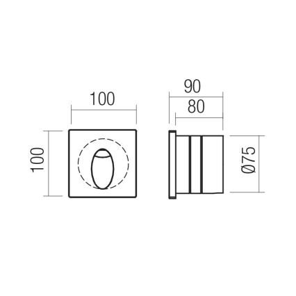 Redo 91199 - LED väline orientatsioonivalgusti BAST LED/2,5W/230V 3000K CRI 90 IP65 hall