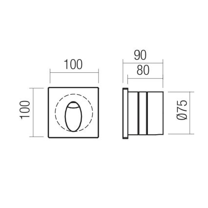 Redo 91200 - LED väline suunavalgusti BAST LED/2,5W/230V 3000K CRI 90 IP65 antratsiit