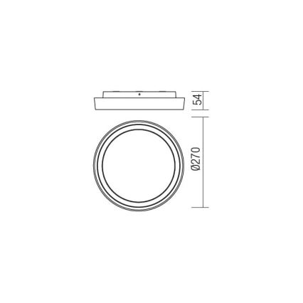 Redo 9180 - LEd Väli laevalgusti BEZEL LED/25W/230V d. 27 cm IP54 valge