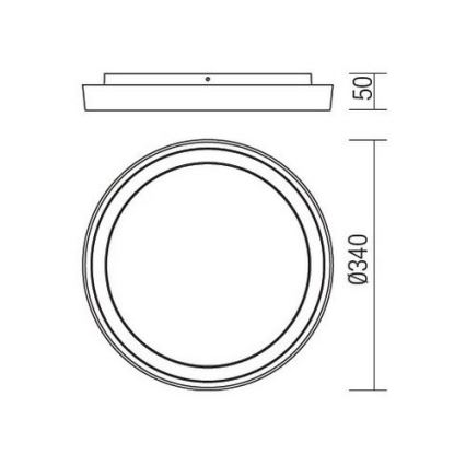 Redo 9184 - LED välislaevalgusti BEZEL LED/30W/230V läbimõõt 34 cm IP54 antratsiit