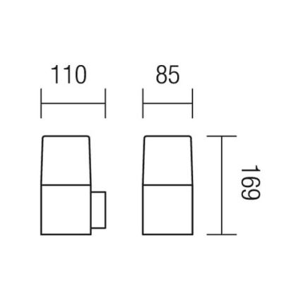 Redo 9265 - Seinavalgusti õue TOGO 1xE27/13W/230V IP44
