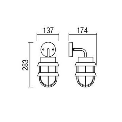Redo 9498 - Väli seinavalgusti CLAUT 1xE27/42W/230V IP44 antratsiit