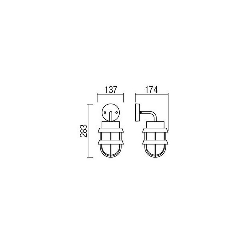 Redo 9498 - Väli seinavalgusti CLAUT 1xE27/42W/230V IP44 antratsiit