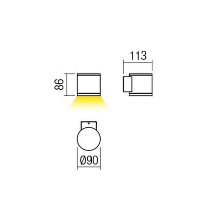 Redo 9594 - LED välisseinavalgusti ETA LED/6W/230V 3000K IP54 antratsiit