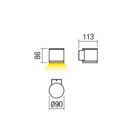 Redo 9596 - LED-välisseinavalgusti ETA LED/6W/230V 3000K IP54 pruun