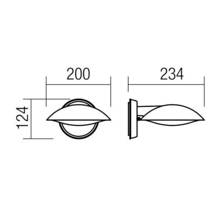 Redo 9617 - LED Väli seinavalgusti CAPP LED/12W/230V IP54 antratsiit