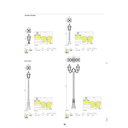 Redo 9662 - Välisvalgusti ESSEN 1xE27/70W/230V 221,5 cm IP44 pruun/patiin