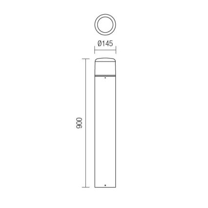 Redo 9683 - LED-välisvalgusti CYCLO LED/9W/230V 2900-3100K 90 cm IP54 pruun