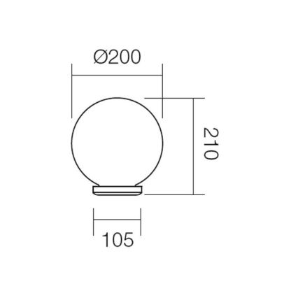 Redo 9761 - Asendusvari välivalgustile SFERA d. 20 cm IP44 valge