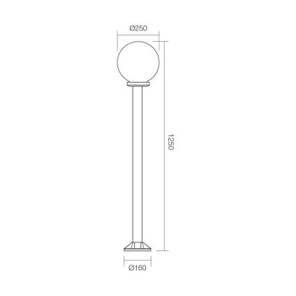 Redo 9776 - Välivalgusti SFERA 1xE27/42W/230V IP44 25x125 cm pruun