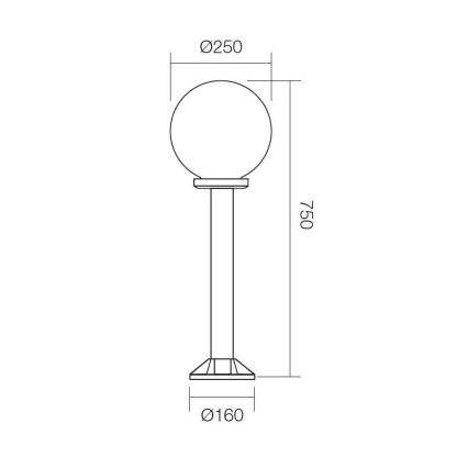 Redo 9779 - Välivalgusti SFERA 1xE27/42W/230V IP44 25x75 cm pruun