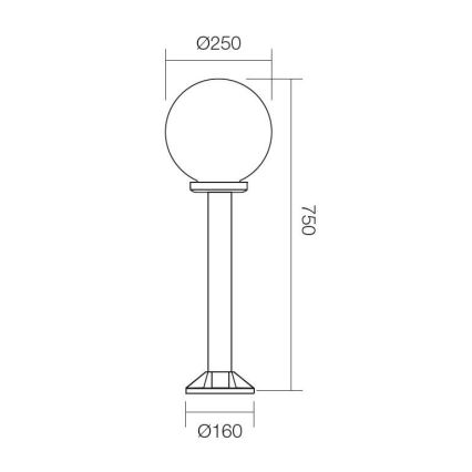 Redo 9780 - Välivalgusti SFERA 1xE27/42W/230V IP44 25x75 cm valge