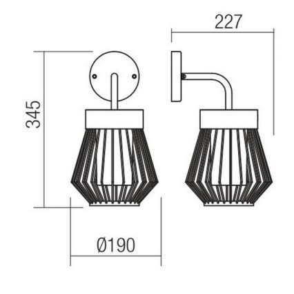 Redo 9843 - Väli seinavalgusti TITTI 1xE27/42W/230V IP44 antratsiit