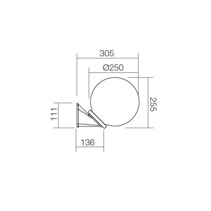 Redo 9872 - Väli seinavalgusti SFERA 1xE27/42W/230V IP44 pruun