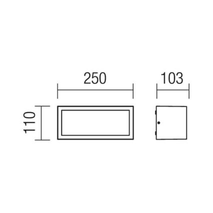 Redo 9896 - Väli seinavalgusti BRICK 1xE27/23W/230V IP54 hall