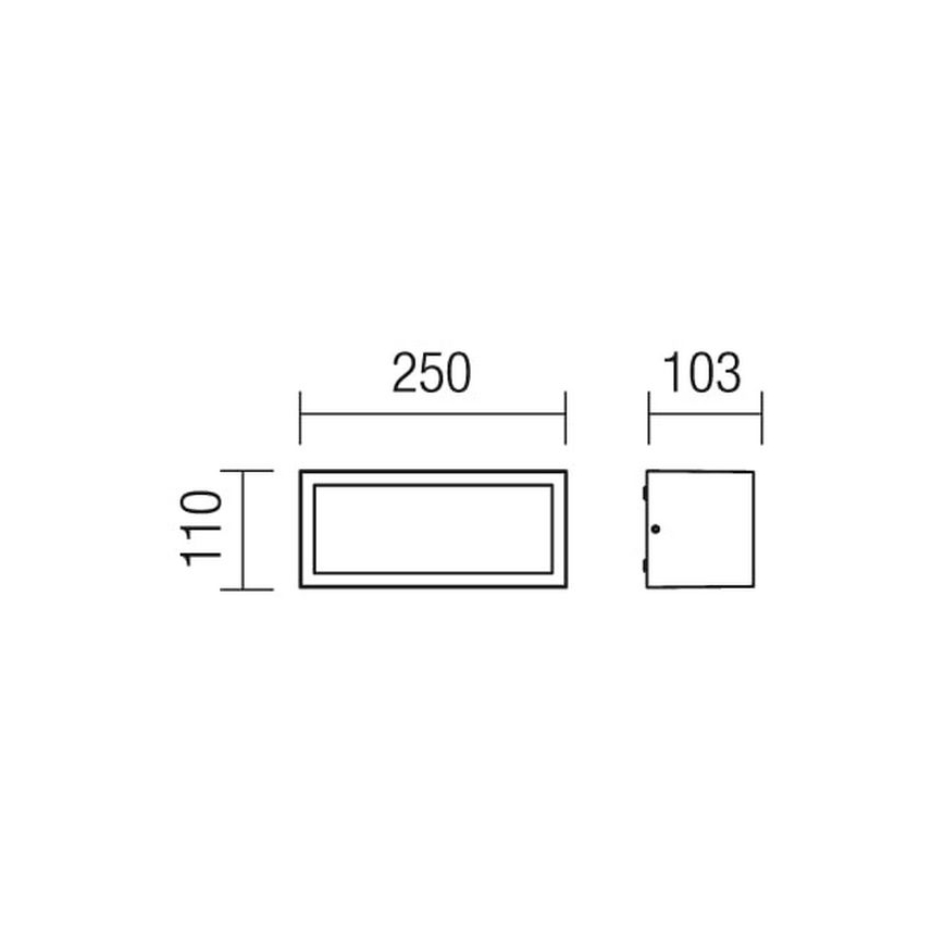 Redo 9896 - Väli seinavalgusti BRICK 1xE27/23W/230V IP54 hall