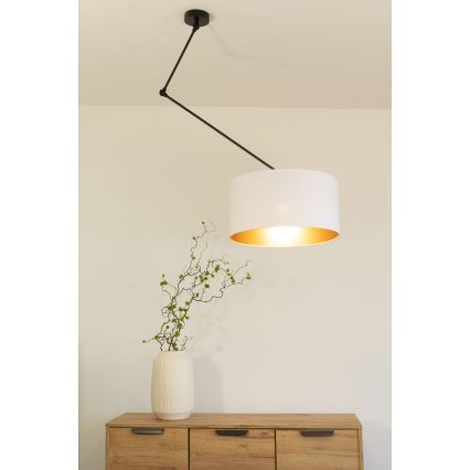 Reguleeritav LED-lühter varrasel GORTA 1xE27/60W/230V valge/kuldne
