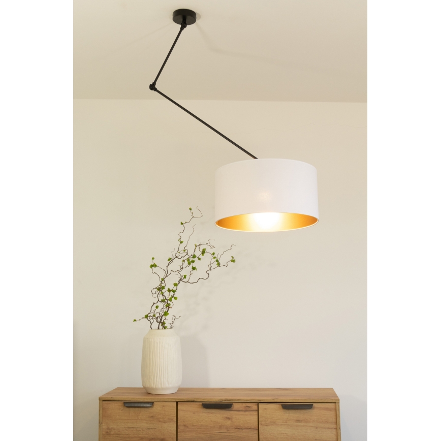 Reguleeritav LED-lühter varrasel GORTA 1xE27/60W/230V valge/kuldne