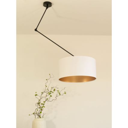 Reguleeritav LED-lühter varrasel GORTA 1xE27/60W/230V valge/kuldne