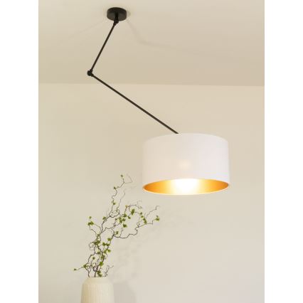 Reguleeritav LED-lühter varrasel GORTA 1xE27/60W/230V valge/kuldne