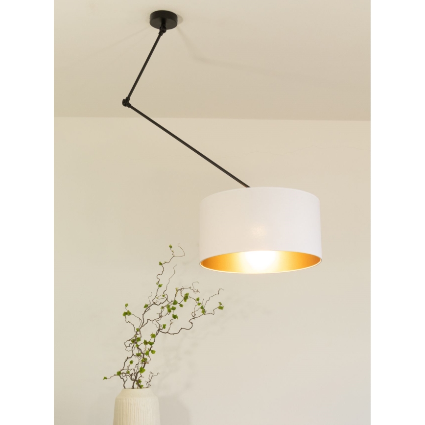 Reguleeritav LED-lühter varrasel GORTA 1xE27/60W/230V valge/kuldne