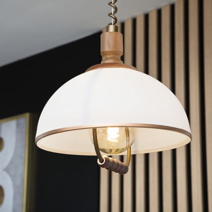 Reguleeritav lühter RAMONA 1xE27/60W/230V pruun/valge/tamm