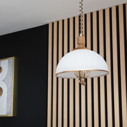 Reguleeritav lühter RAMONA 1xE27/60W/230V pruun/valge/tamm