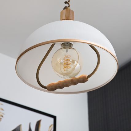 Reguleeritav lühter RAMONA 1xE27/60W/230V pruun/valge/tamm