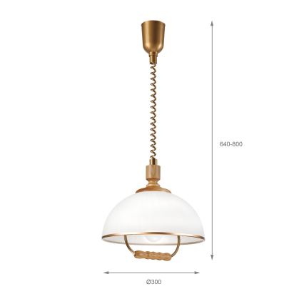 Reguleeritav lühter RAMONA 1xE27/60W/230V pruun/valge/tamm