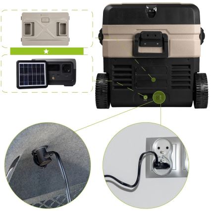Reisi refrigerator LCD ekraaniga 39 l 230V/12V/24V pruun