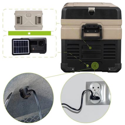 Reisi refrigerator LCD ekraaniga 39 l 230V/12V/24V pruun