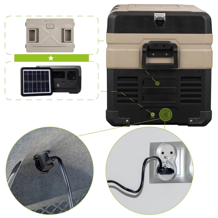 Reisi refrigerator LCD ekraaniga 39 l 230V/12V/24V pruun