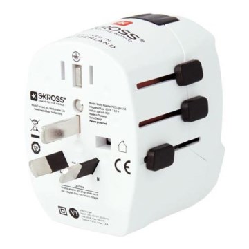 Reisiadapter PRO Light USB AC45PD - ülemaailmne, UK+USA+AUS/CN USB A+C 45W