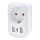 Reisiadapter USA jaoks 230V 2x USB-A + 1x USB-C
