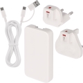 Reisiadapter USB-ühendusega ja vahetatavate pistikutega, GaN, 100–250V