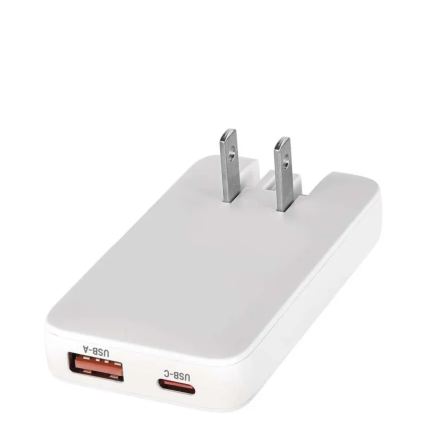 Reisiadapter USB-ühendusega ja vahetatavate pistikutega, GaN, 100–250V