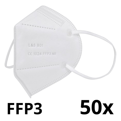 Respiraator FFP3 NR L&S B01 - 5 kihti - 99,87% tõhusus 50 tk