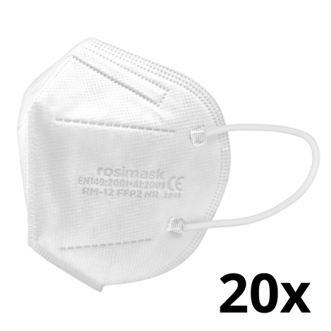 Respiraator - laste suurus FFP2 ROSIMASK MR-12 NR valge 20 tk