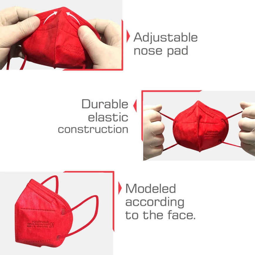 Respiraator - laste suurus FFP2 ROSIMASK MR-12 NR valge 50 tk