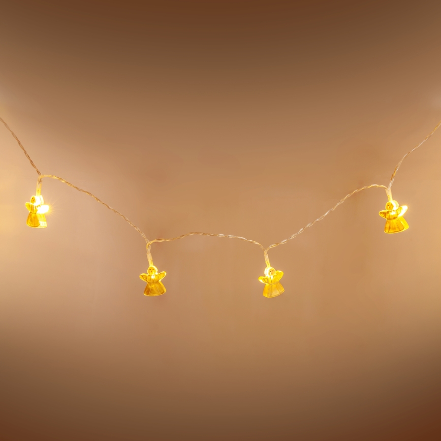 LED dekoratiivne valguskett, 10xLED, 2xAA, 1,65 m, soe valge