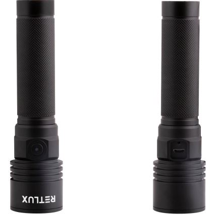 LED laetav alumiiniumist taskulamp LED/3W/2000 mAh IPX4 must